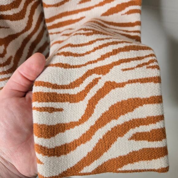 LOFT OUTLET Zebra Print Long Cardigan Orange & White Size SP - Picture 10 of 15